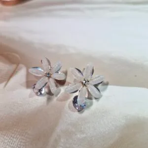 Floral Crystal Drop Earrings