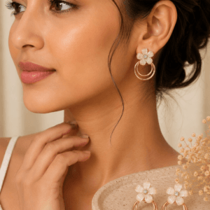 Floral Hoop Earrings