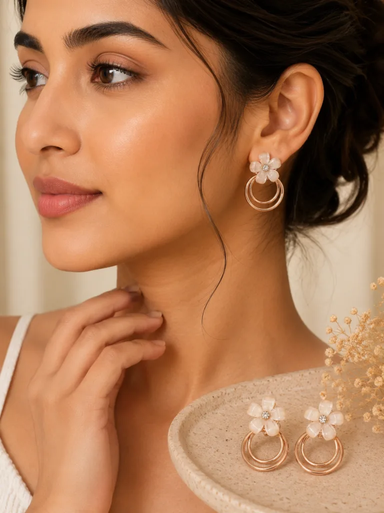 Floral Hoop Earrings