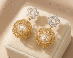 Eiliyah | Crystal Pearl Drop Earrings