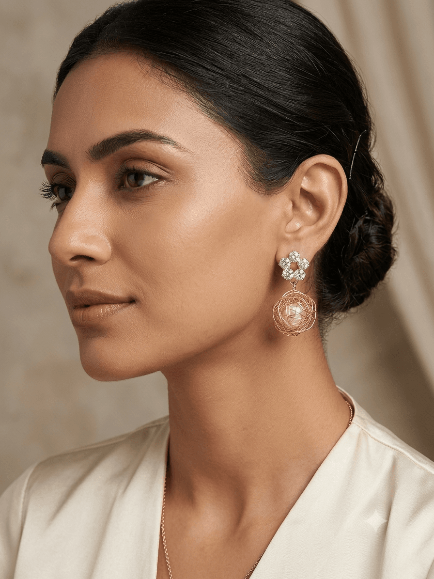 Crystal Pearl Drop Earrings