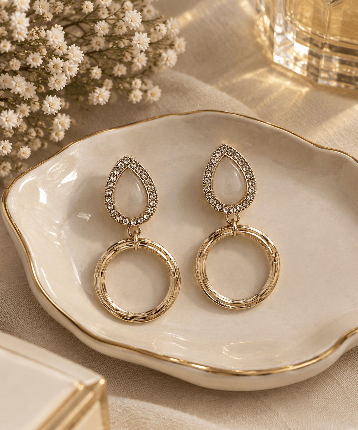 EILIYAH | Crystal Loop Drop Earrings