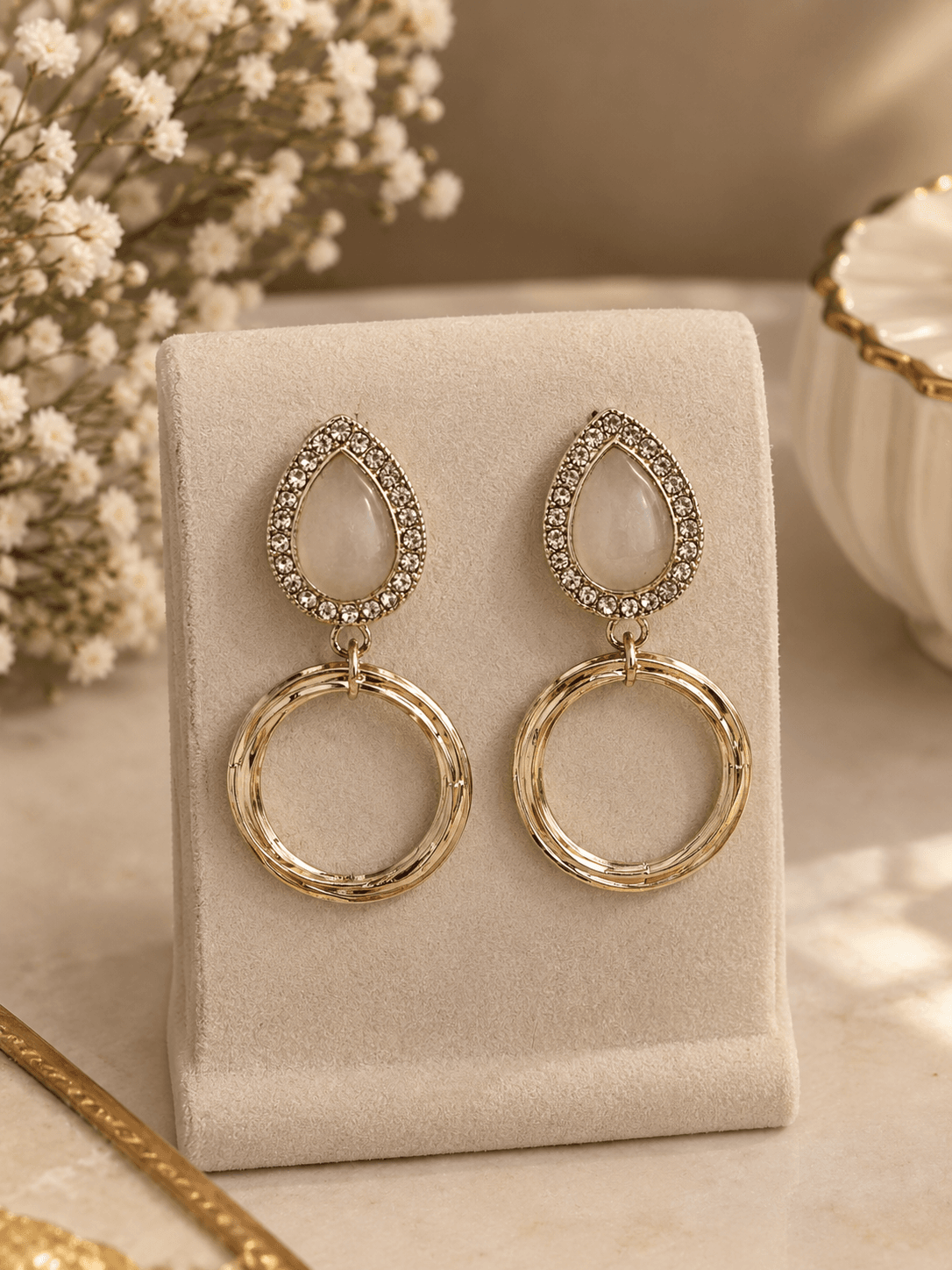 EILIYAH | Crystal Loop Drop Earrings - Image 2