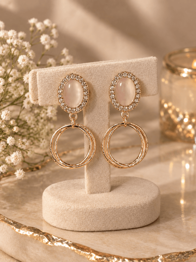 EILIYAH | Rose Glow Drop Earrings